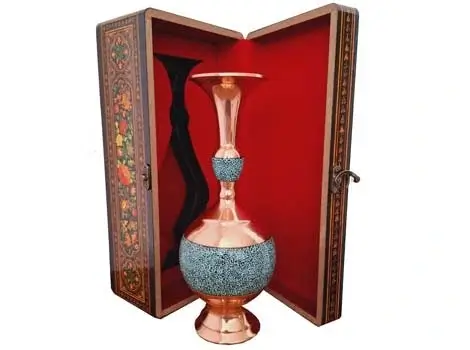 Turquoise Inlay Vase with Gift Box – 25 cm