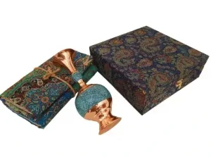 25 cm Persian Turquoise Vase with Termeh Cloth