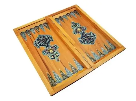 Inside Persian board set showing backgammon field with illumination