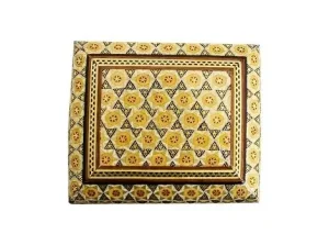 Detailed close-up of Khatam inlay on box lid