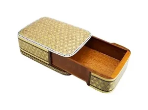 Persian Khatam card box with sliding lid open