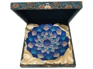 Hand-painted Minakari plate inside gift box