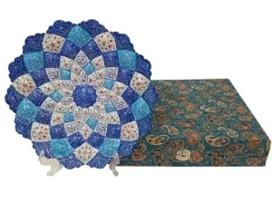 25 cm Persian Minakari plate standing upright