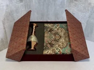 Hesami Termeh and Khatam Vase Gift Set in Velvet Dual-Lid Box