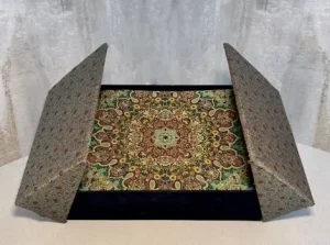 Eight Paradises silk termeh in Persian velvet dual-door gift box