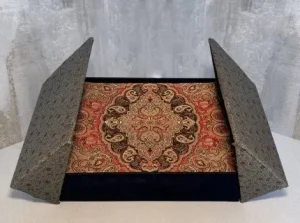 Chehel-Sotoun silk termeh in Persian velvet dual-door gift box