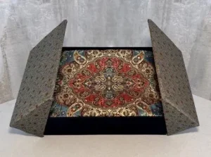 Hesami silk termeh in Persian velvet dual-door gift box