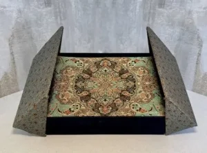 Atlas silk termeh in Persian dual-door velvet gift box